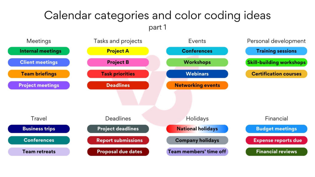 color coding ideas for calendar