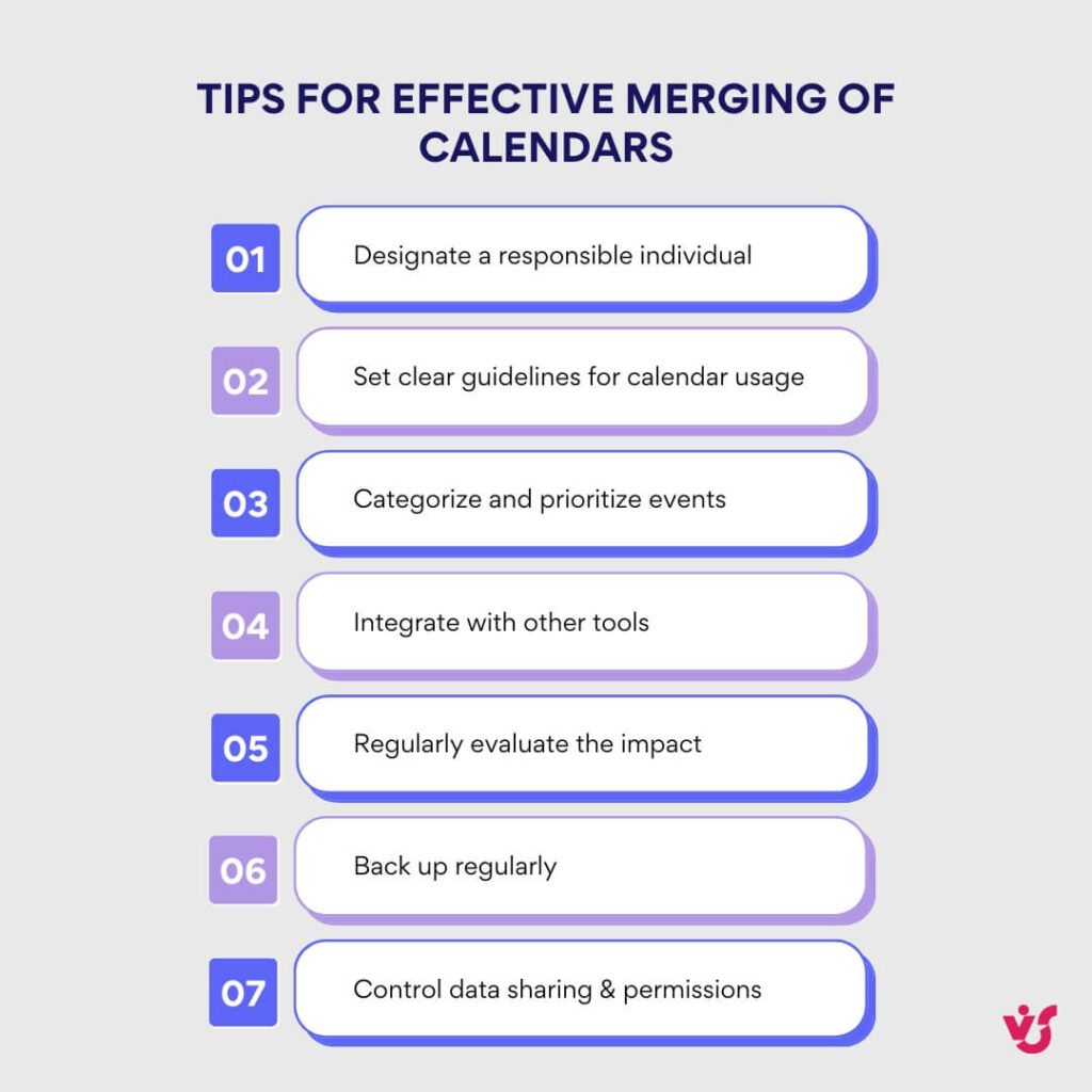 tips and best practices for merging calendars