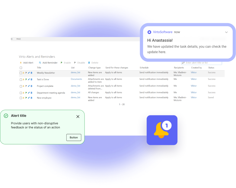 Virto Notifications and Alerts