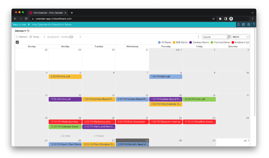 Virto Calendar overlay app