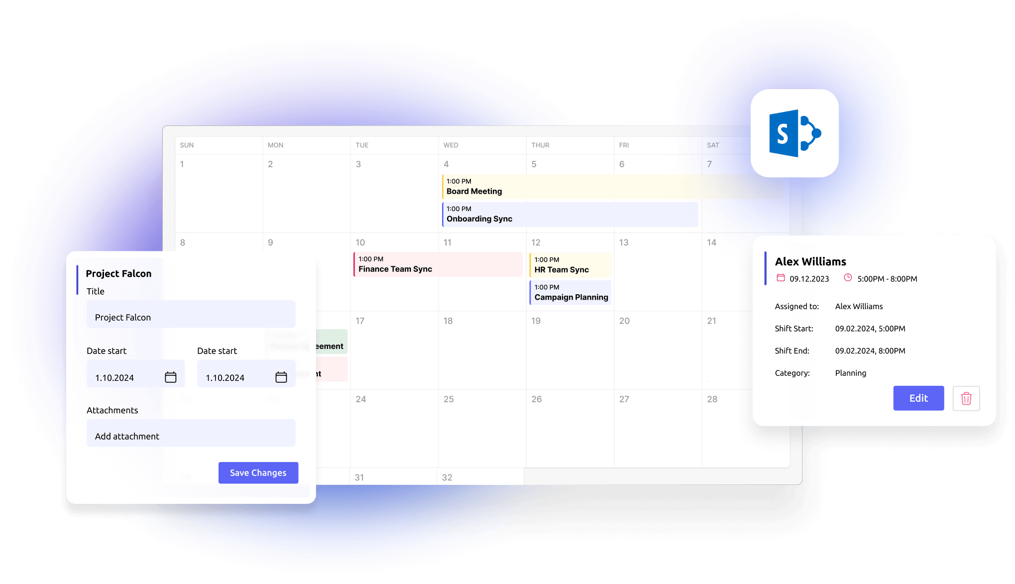 virto calendar for sharepoint on premise interface