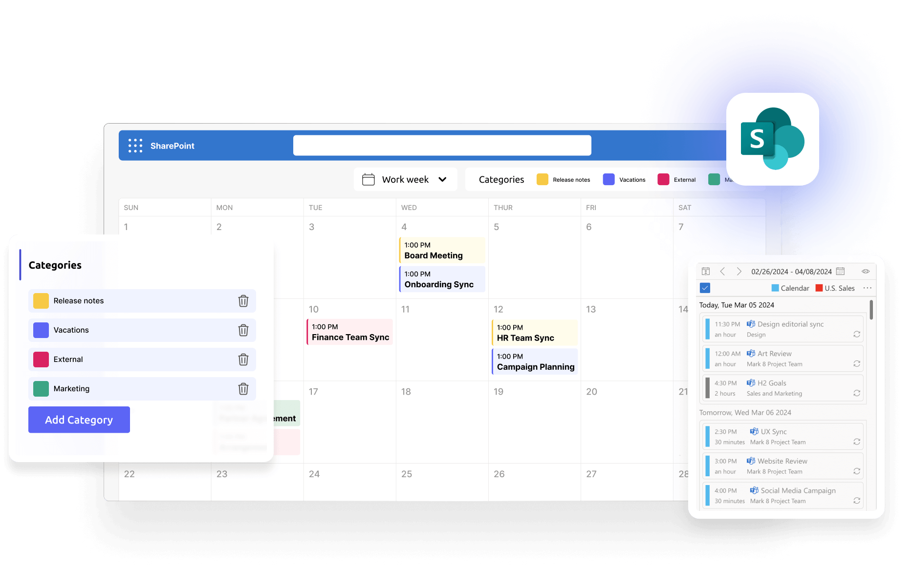 virto calendar overlay for sharepoint online desktop